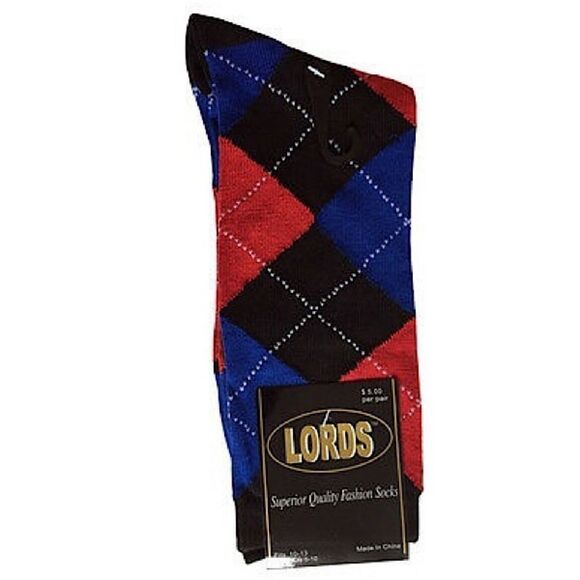 Men Lords Argyle Diamond Multi Color Dress Socks (3 pairs) - Picture 8 of 15